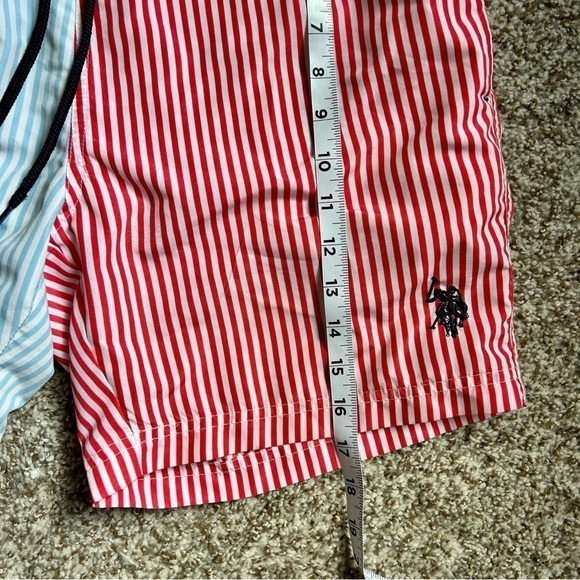 🦋 U.S. Polo Assn. Colorful Vertical Stripe Pocket Swim Shorts Trunks Medium - Picture 7 of 7
